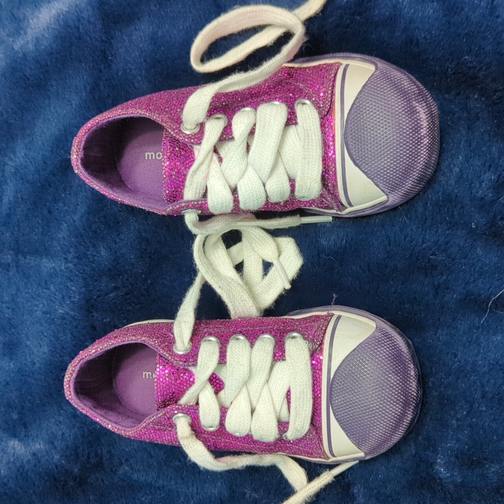 Morgan & Milo purple glitter shoes, toddler size 8.5